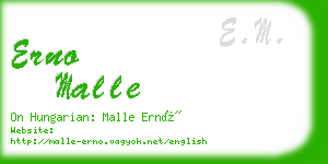 erno malle business card